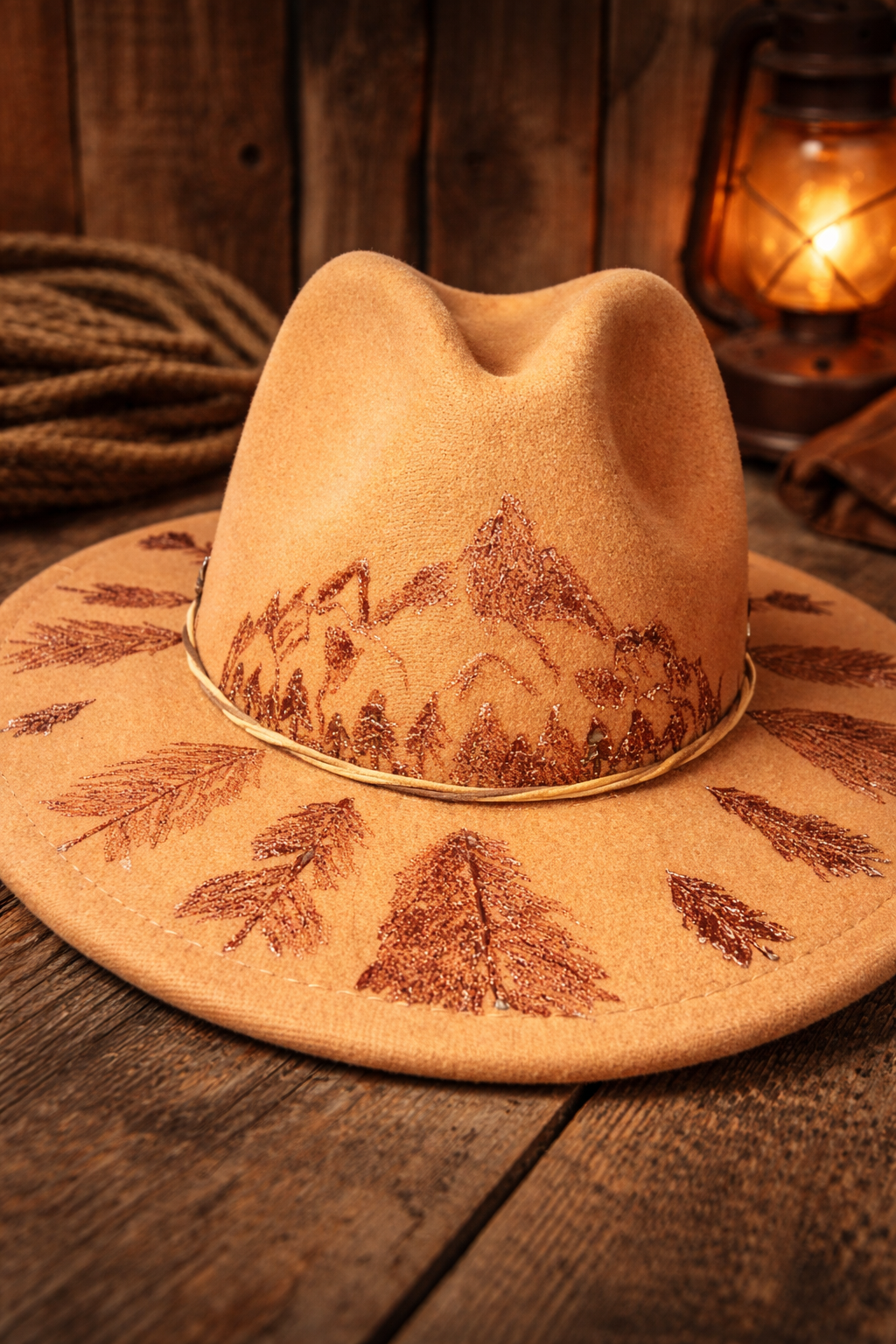 wood burned hat